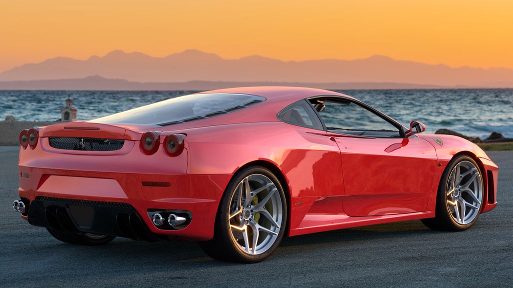 Ferrari F430 vue de profil - V8 atmosphérique central arrière
